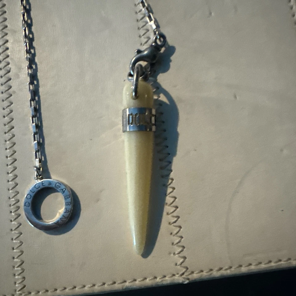 DOLCE&GABBANA Necklace Accessory Pendant Corno Logo Chain Silver Color - Image 2 of 4