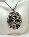 Cherub Angel Cupid Lute Love Bird Flower Pendant Necklace Victorian Love Silver — photo 2