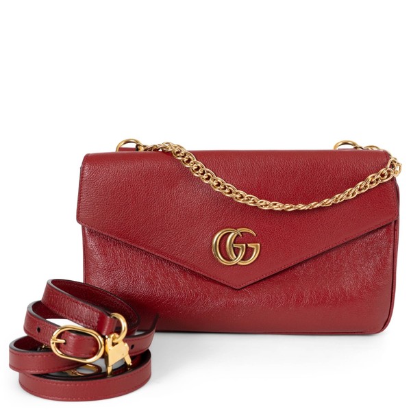 73214 authentische Gucci rot schwarz Leder 2018 Thiara Medium Double Tasche