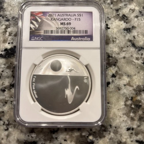 2011 Australia S$1 NGC MS 69 Kangaroo F15