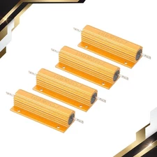 4Pcs 100W 3 Ohm Aluminum Shell Aluminum Housing Resistor Golden
