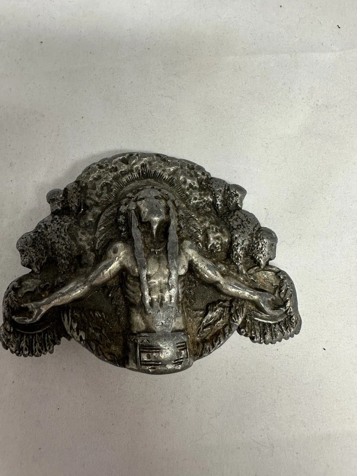 Bergamot Brassworks B01 Native Chief 1981 brazos extendidos y hebilla de cinturón de bisonte, Foto 2 de 4