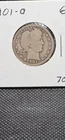 1901-O New Orleans Barber Quarter 90% Silver - Key Date - VG condition