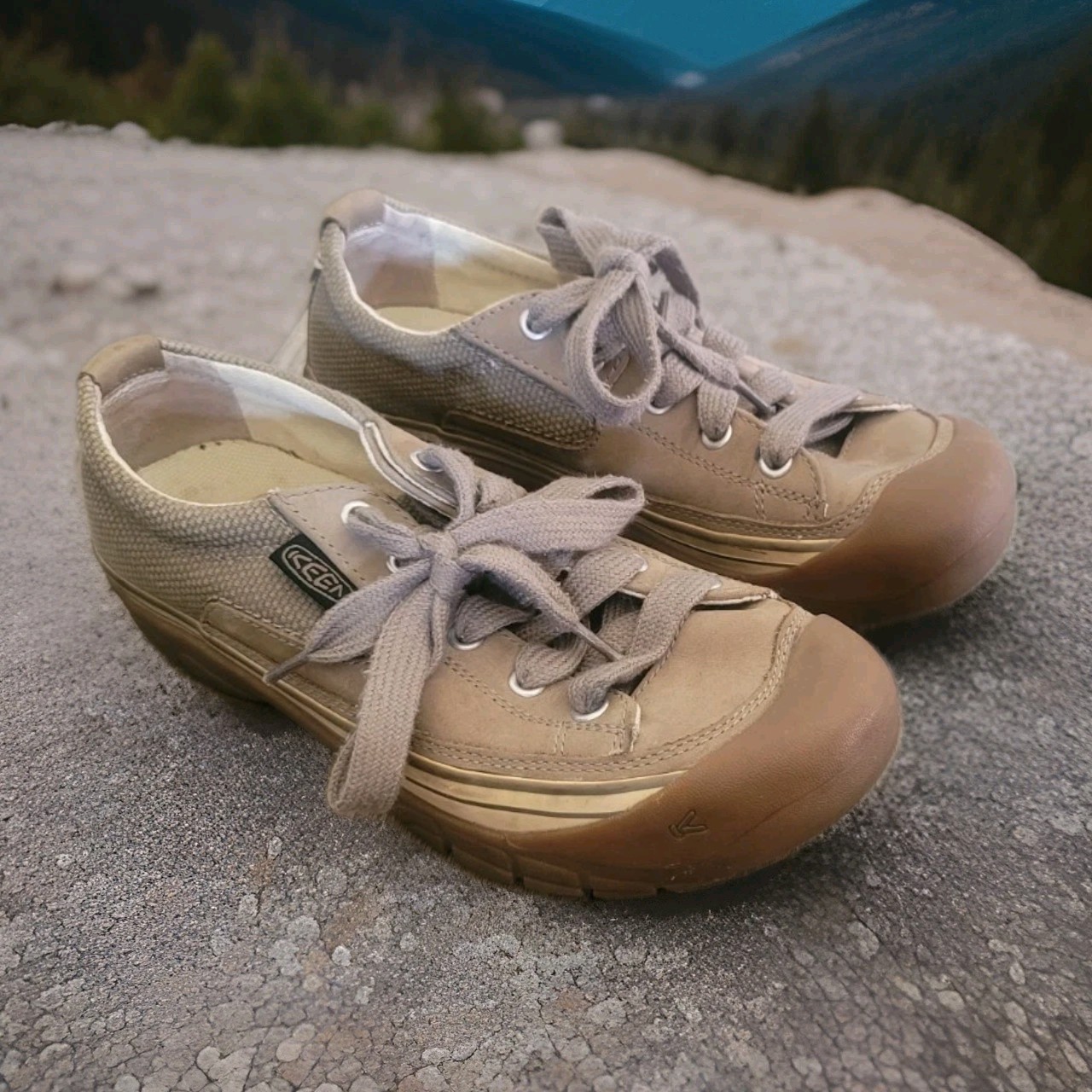 Sneakers Oxford Keen da donna taglia 7 5 in pelle marrone da trekking IR 0907