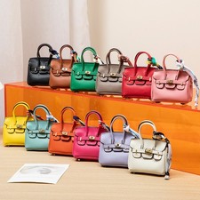 Mini Women Girl Leather Handbag Keychain Coin Purse Car Bag Charm for AirPods UK
