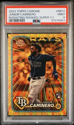 2024 JUNIOR CAMINERO 1/1 Topps Chrome Radiating Rookies SuperFractor RC PSA 9 🔥