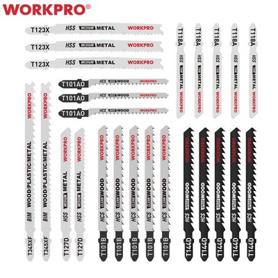 WORKPRO 25tlg. Stichsägeblätter Set T-Schaft Stichsägeblätter aus HSS/BIM/HCS