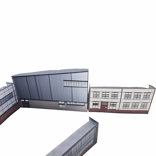 N Gauge Industrial Buildings Pack of 5 Card Low Relief Models 1/148 scale Set 68 - Picture 3 of 9