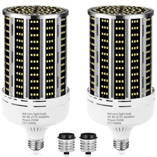 250W 2 pack LED Corn Light Bulb,(2500W Equivalent )Commercial Grade 36500LM D...