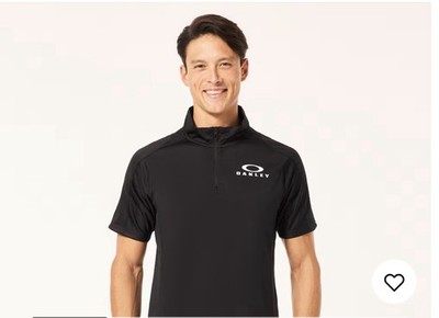 Oakley Enhance 1/4 Zip SS Black Mock 9.0 Neck Top Men s Cycling Active