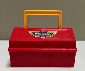 Vintage 1990 Galoob Micro Machines Speed Shop Red Tool Box Foldable With Parts