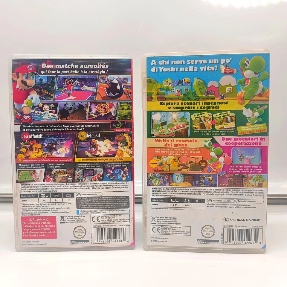 2 CUSTODIE VUOTE NINTENDO SWITCH - MARIO TENNIS ACES - YOSHI'S CRAFTED WORLD, foto 4 di 5