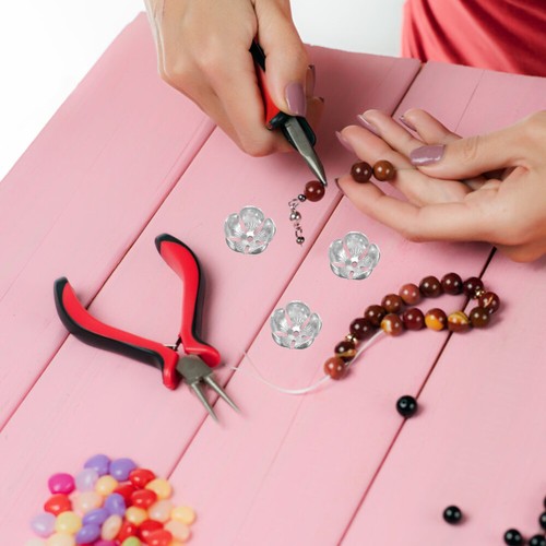 50 Pcs Perlenhalterzubehör Schmuckteile DIY Halskette Perlenkappen - Bild 8 von 12