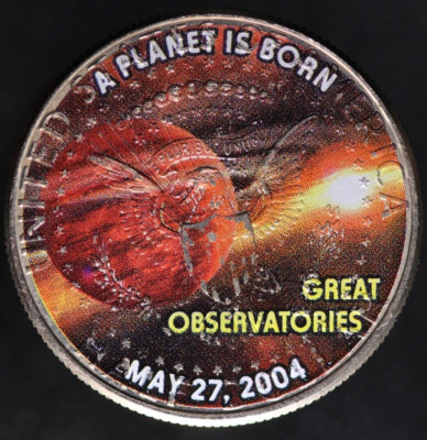 アメリカーナ3色斑入り　レア A PLANET IS BORN-SPACE-NASA-COLORIZED KENNEDY HALF DOLLAR- LOT AA