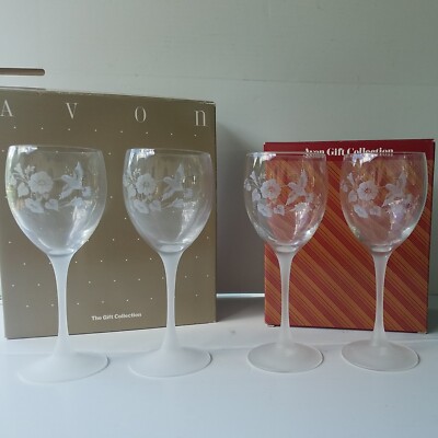Set of 4 Avon HUMMINGBIRD Crystal WATER GOBLETS | eBay