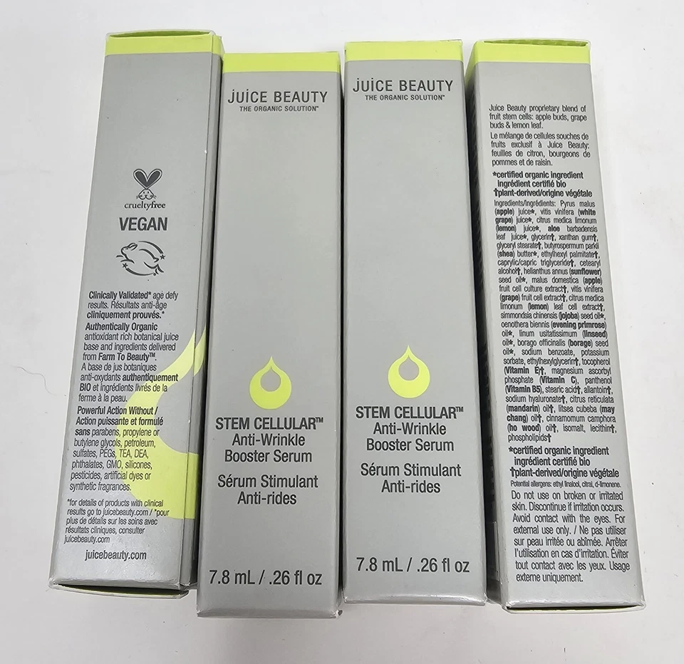 Suero potenciador antiarrugas Juice Beauty STEM CELLULAR .26 oz - Nuevo lote de 4 Foto 3 de 4