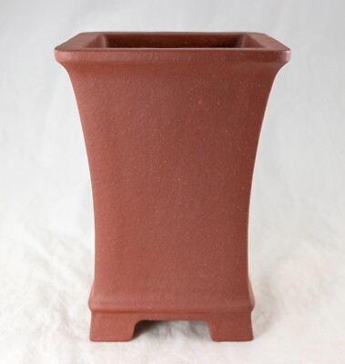 Fine Square Yixing Zisha Cascade Bonsai Pot & Orchid Planter + Mesh 6''x 6''x 8''