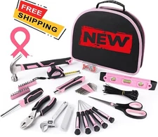 236 Pieces Pink Household Tool Kit Perfect, Home Maintenance with Easy Carrying