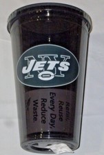 NFL New York Jets Logo on 16 oz Sip N' Go Travel Tumbler w/Straw