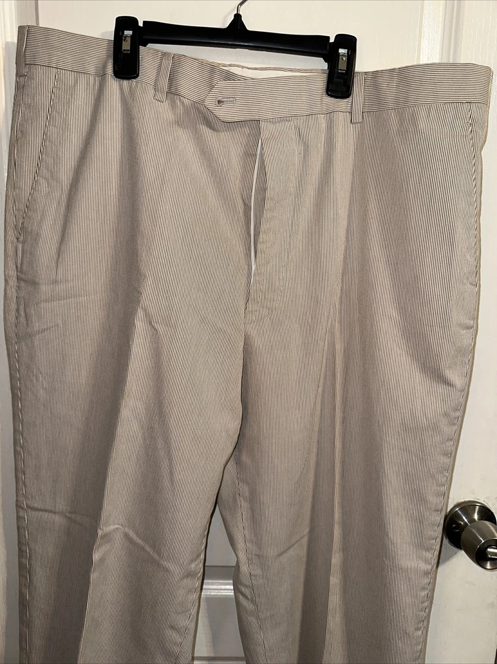 John Nordstrom 米色细条纹尺寸 40R 男式斜杠口袋 100% 棉 — 第 4/4 张图片