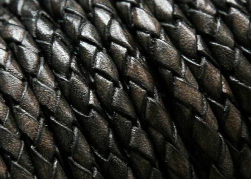 3 mm 4 mm 5 mm ANTIK GEFLOCHTEN BOLO ECHT 100 % LEDER HOCHWERTIGE TANGA KORDEL NEU - Bild 3 von 4