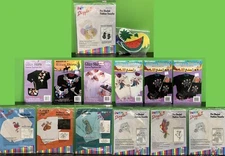 14 VTG Iron-On TRANSFERS & Applique Kits Lot, 6 Glitzy, 7 Dizzle