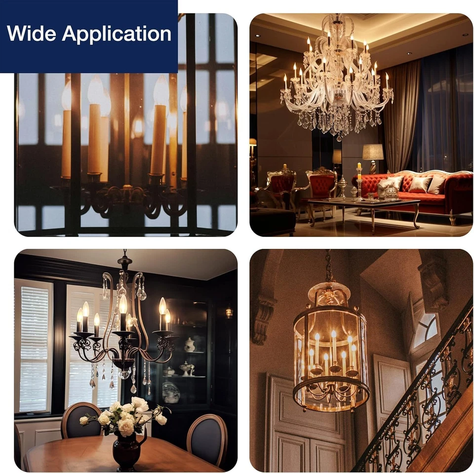 Diodesy 4PK LED Chandelier Milky Light Bulb E12, 4.5W, 40W, 3000K, 400LM, B11 - Image 3 of 4