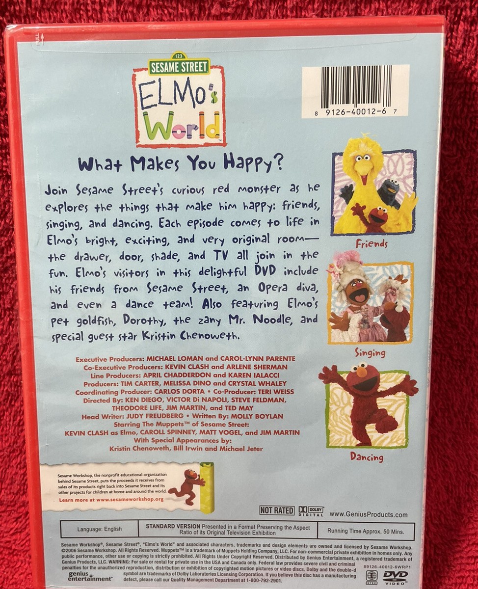 Sesame Street Elmo's World What Makes You Happy? DVD Tickle