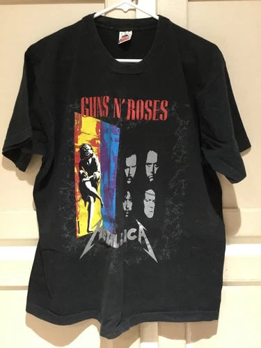 Rare Vintage Guns N Roses Metallica North American Tour 1990s vintage concert t-shirt, vintage, size XL, single stitch, B+ condition
