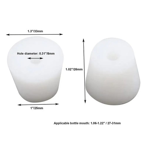 Silicone Plug With Hole Laboratory  Flask Tube Rubber Stopper Conical Plug - Afbeelding 11 van 20