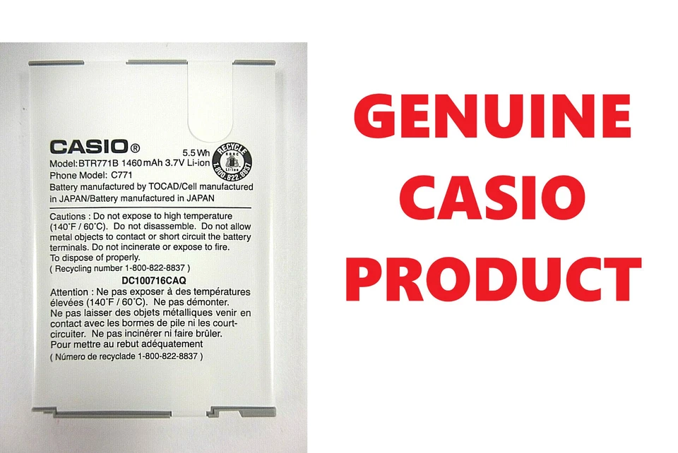 Casio BTR771B OEM Battery for Casio G'zOne Commando C771 - Image 2 of 3