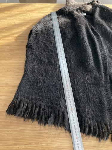 Natural brown 100% Alpaca wool thick soft warm boho cape shawl from Bolivia O/S - Picture 16 of 17