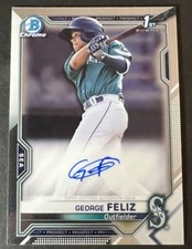 George Feliz 2021 Bowman Chrome Auto CPA-GF Seattle Mariners