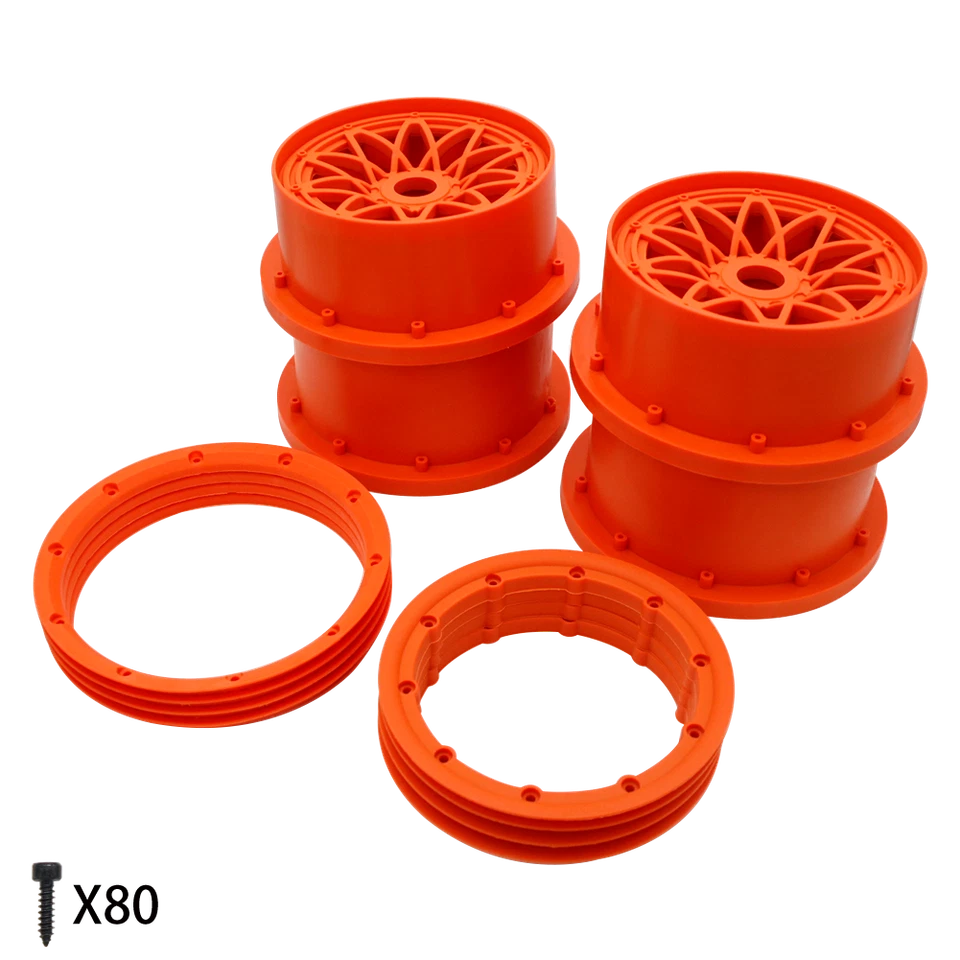 4Pcs Set Nylon w/ Flange 24mm Hex Wheel Rims For RC 1/5 HPI Rovan Baja 5B SS 2.0 - Image 4 of 4