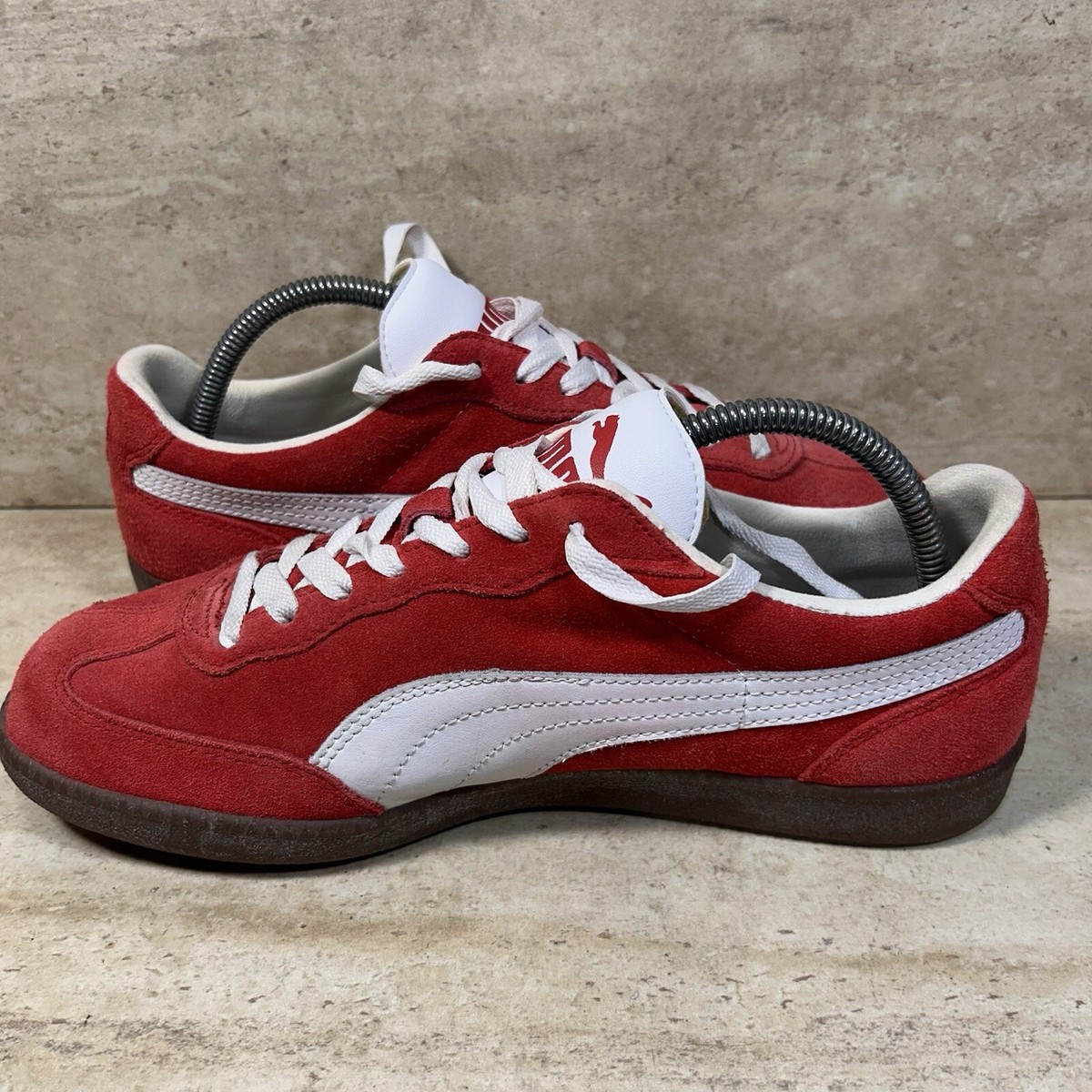 Puma Liga Red Suede Leather Shoes Casual Athletic Sneakers