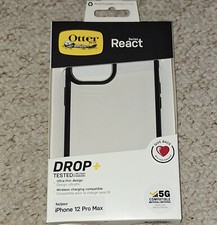 Otter Box React Series iPhone 12 Pro Max Case Black Clear BRAND NEW 77-66278