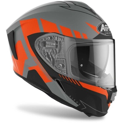 AIROH SPARK RISE ORANGE MATT FULL FACE MOTORCYCLE HELMET SIZE XXL DOUBLE VISOR