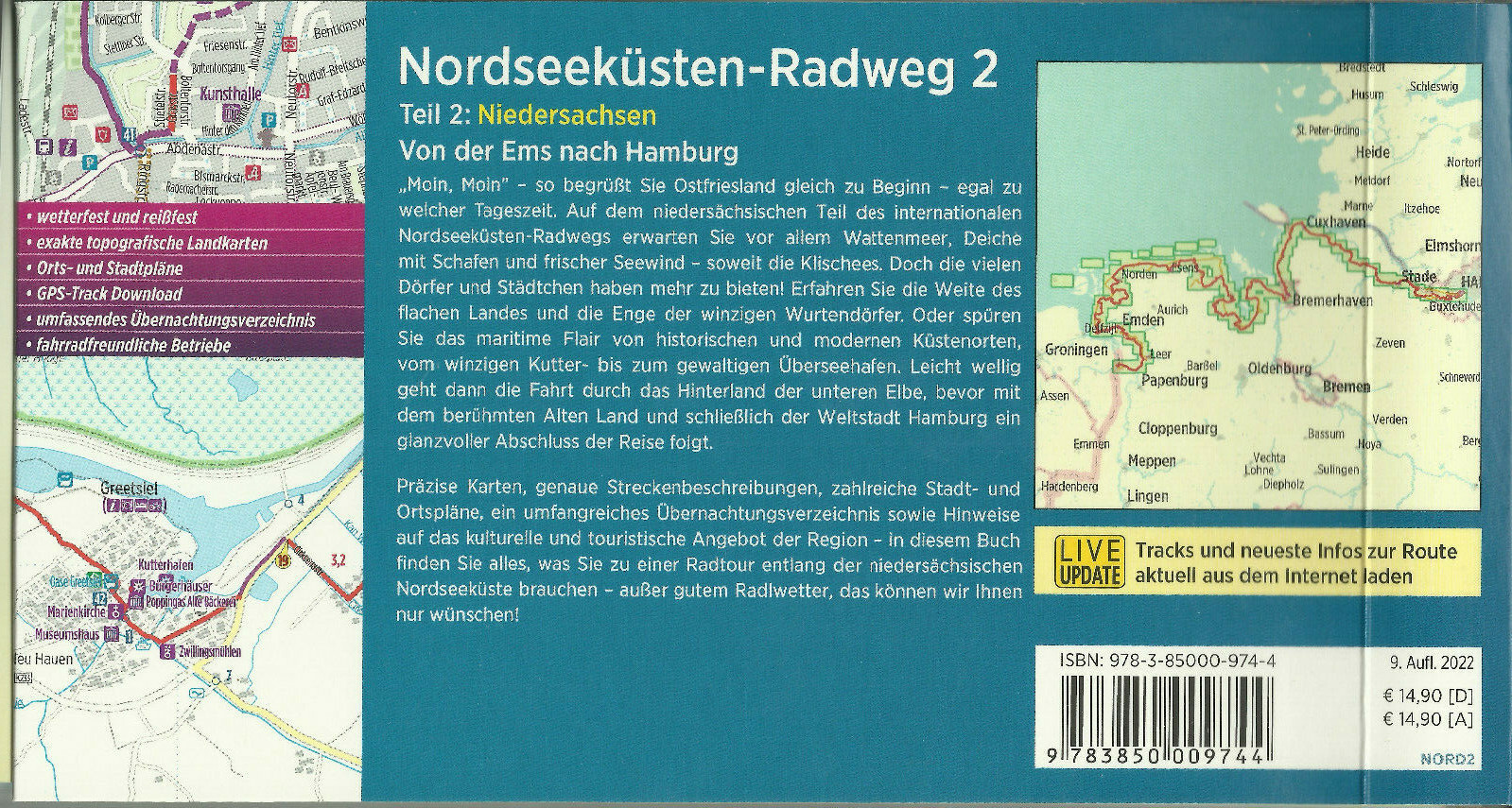 Thumbnail - Radführer Nordseeküsten-radweg 2 V. D. Ems Nach Hamburg 564 Km 2022