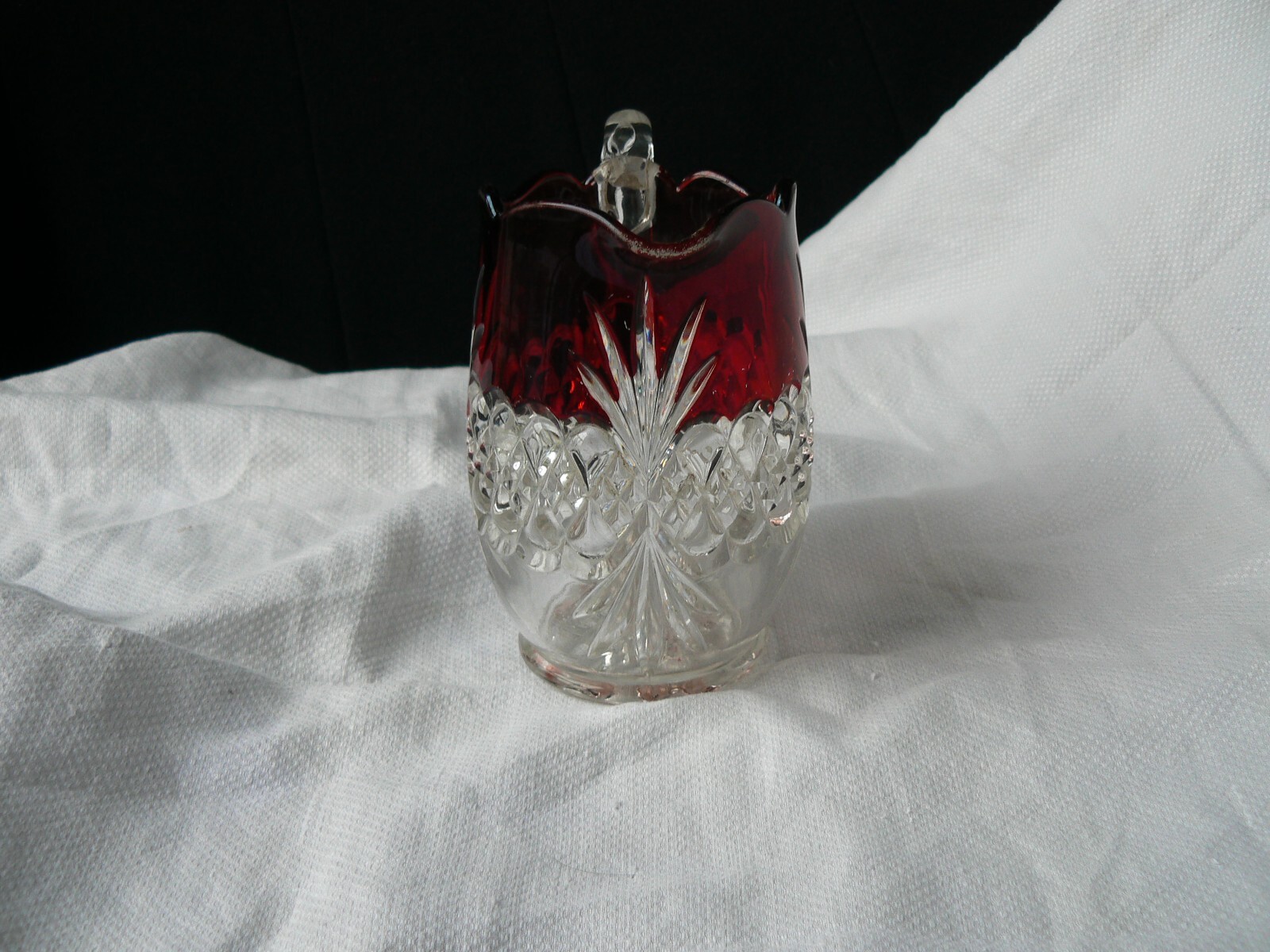 Royal Crystal Creamer Ruby Stained circa 1894 Tarentum Glass Co. EAPG