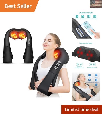 Multi-Functional Shiatsu Massager with Heat - Adjustable Neck and Back Relief