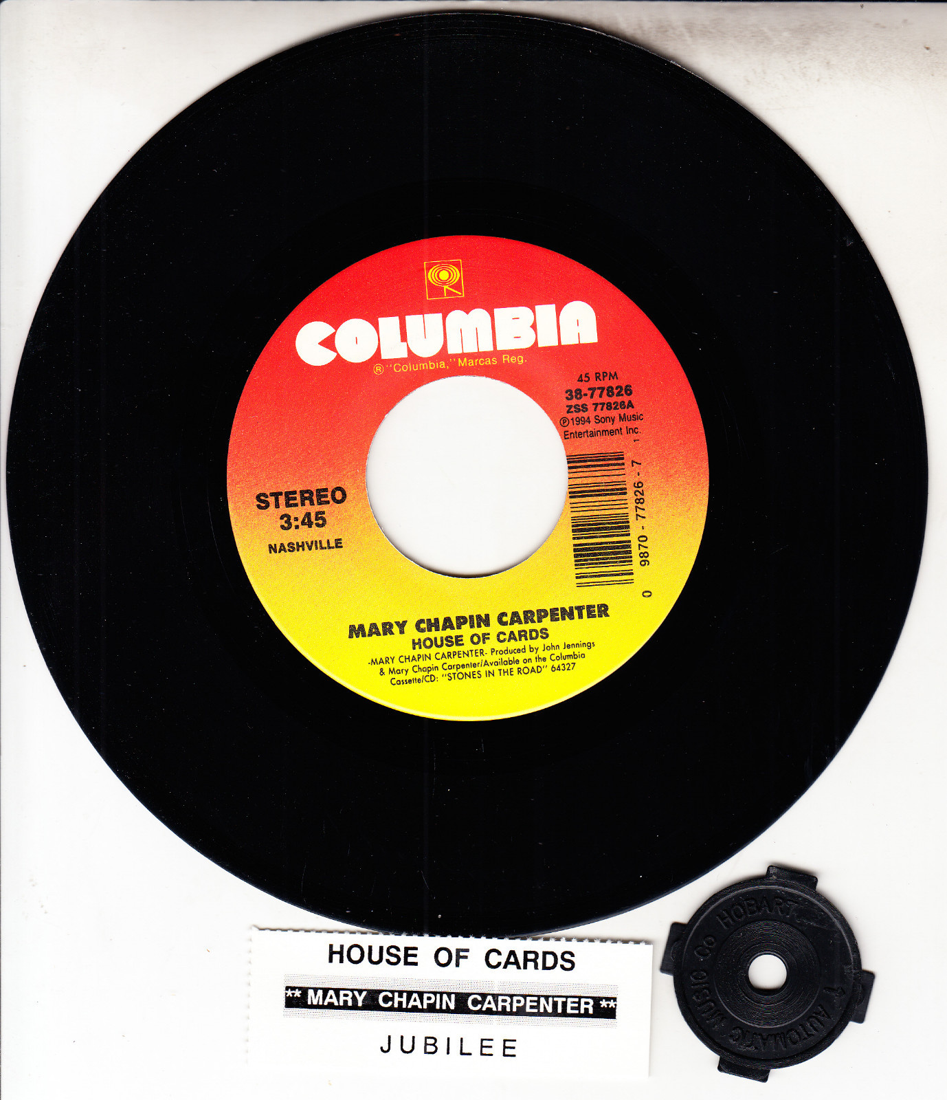 MARYCHAPIN CARPENTER House Of Cards & Jubilee NEW 7" 45 + juke box