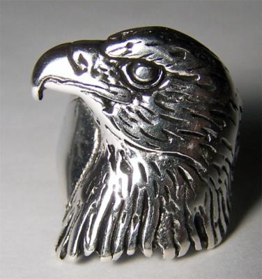 DELUXE EAGLE HEAD SIDEWAYS BIKER RING #BR223 MEN WOMENS jewelry SILVER eagles