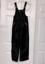 Champion Insulated Venture Dry Ski Bibs Pants Overalls Black Pink Sz M 7-8 