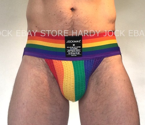 Jockmail Mens Jockstrap Rainbow Pride 3" Waist Sexy Jock strap Underwear - Picture 14 of 38