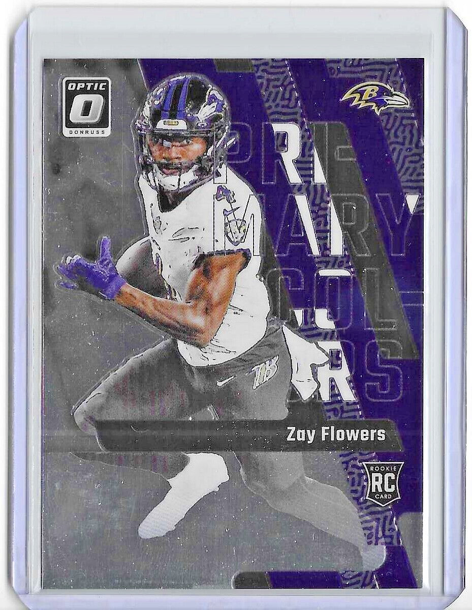 2023 Donruss Optic Primary Colors ZAY FLOWERS RC #20 Baltimore Ravens