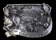 VINTAGE 1982 GREAT SOUTHWEST COMMEMORATIVE BELT BUCKLE 258/5000 US MADE