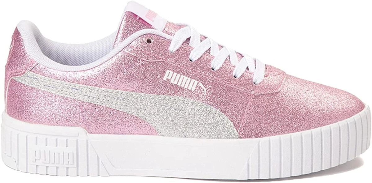 Pink glitter best sale pumas