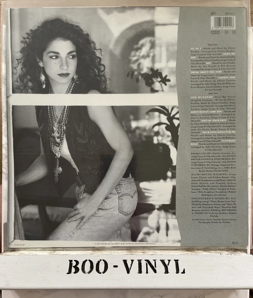 Gloria Estefan - Cuts Both Ways - Vinyl LP 1989 Epic 465145 1 Lyric Inner EX/EX - Image 2 of 4