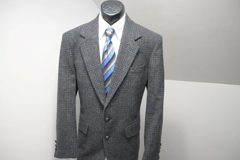 VTG Savile Row Tweed Handwoven Herringbone Wool Blazer Sports Jacket Mens 40 R - Image 3 of 4