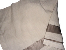 POTTERY BARN LINEN SILK BROWNSTONE LINEN SILK COTTON QUEEN BEDSKIRT  14" SPLIT